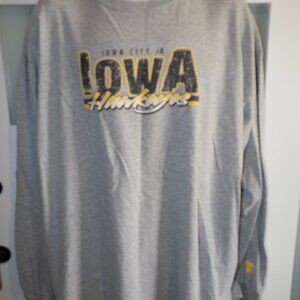 Iowa Hawkeyes Iowa City, IA Gray LS T-Shirt Size 2XL Men's